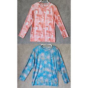 2x Reel Legends Reel-Tec Map / Shark AOP‎ Long Sleeve T Shirt Youth Size XL (16)